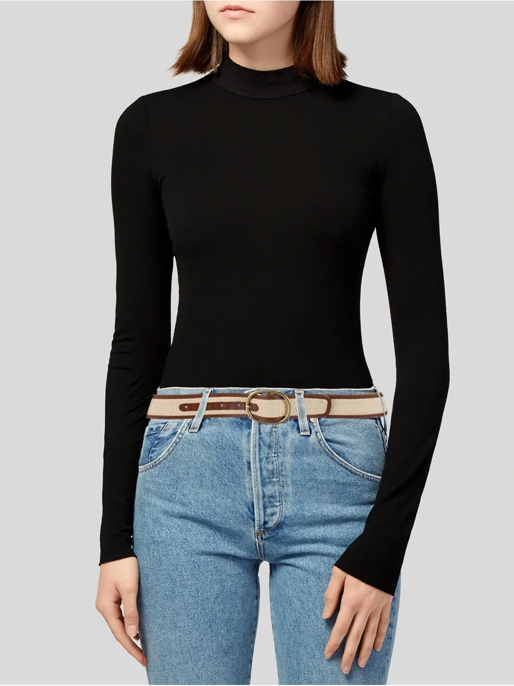 Zimmerman Raffia with Brown Leather Trim belt